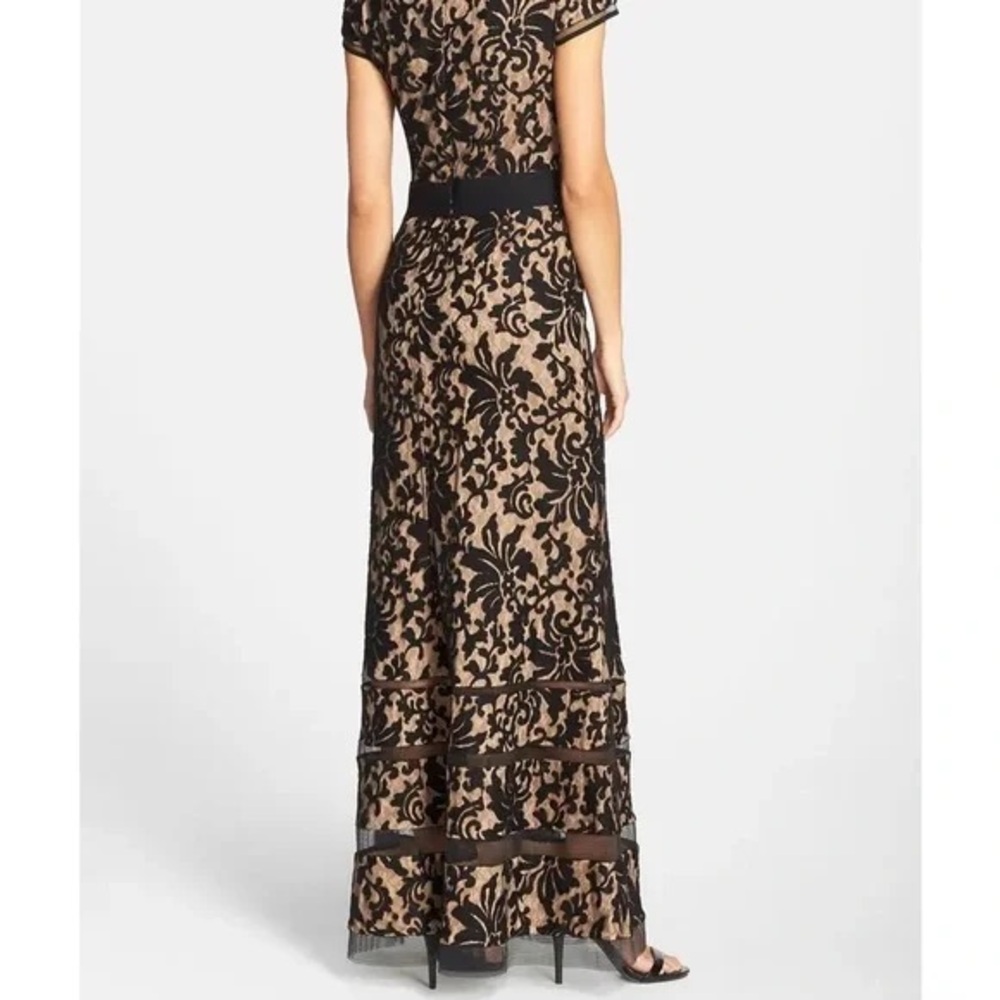 Adam Black and Tan Scoop Neck Flutter Sleeve Maxi Dress - Picture 3 of 4